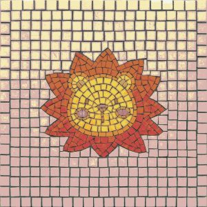 Stylized Lion Face Mosaic Art – 20×20 cm