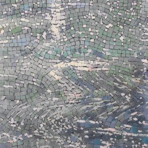 Abstract Grey and Sage Green Mosaic Art