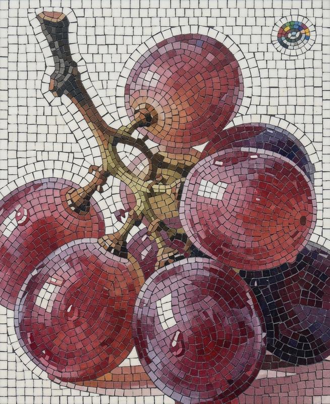 Red Grapes Mosaic Art - Classic Still Life