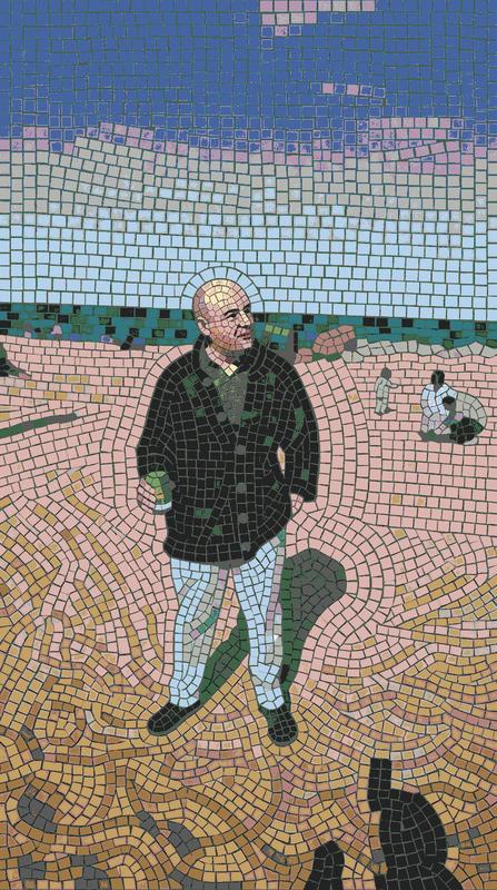 Mosaic Portrait of a Man on the Beach