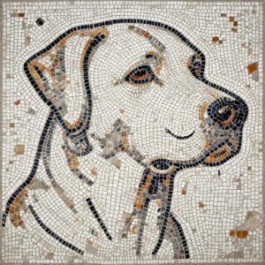 White Bull Terrier Mosaic Art – Opus Tessellatum