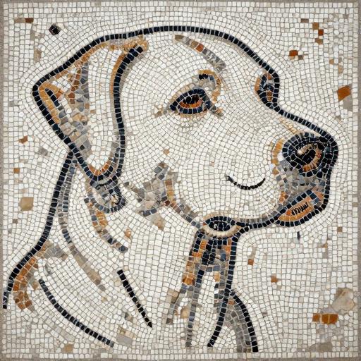 White Bull Terrier Mosaic Art - Opus Tessellatum