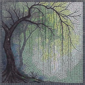Weeping Willow Mosaic Art – 60×60 cm