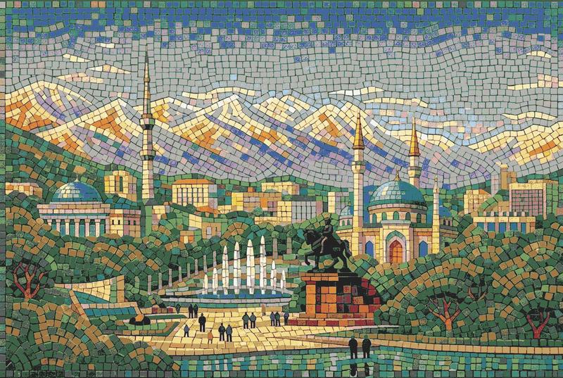 Eastern City Majesty Mosaic Art