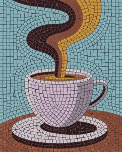 Mosaic Coffee Cup Art – Cozy Morning Decor