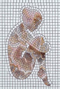Introspective Figure Mosaic Art – 60×87 cm