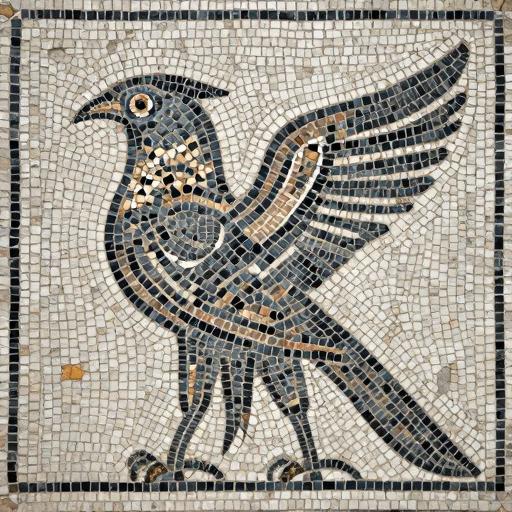 Griffin Mosaic Art - Opus Tessellatum Style