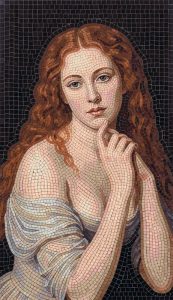 Classical Mosaic Portrait of a Pensive Woman