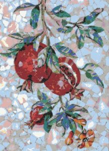 Pomegranate Branch Mosaic Art – 60×84 cm