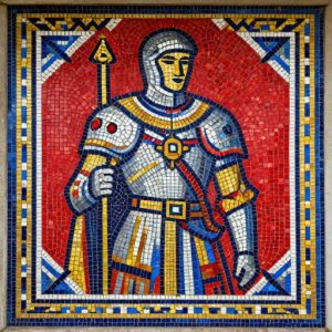 Soviet Style Knight Mosaic Art