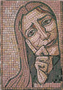 Contemplative Face Mosaic Art – 30×42 cm