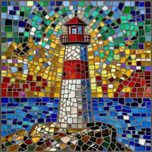 Lighthouse on the Rock Mosaic Art – Opus Incertum