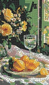 Still Life with Roses and Oranges Mosaic Art
