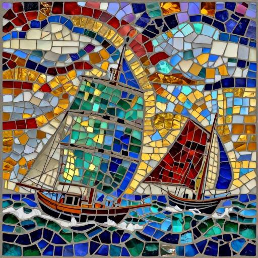 Sailing Yachts Race Mosaic Art