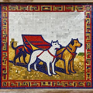 Soviet Mosaic Art: Dog Sled Team