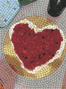 Red Heart Mosaic Art – Romantic Wall Decor