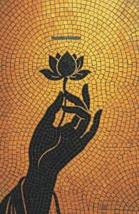 Lotus Flower Silhouette Mosaic Art