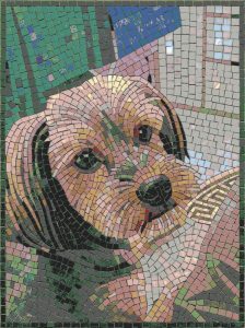 Mosaic Portrait of a Friendly Dog