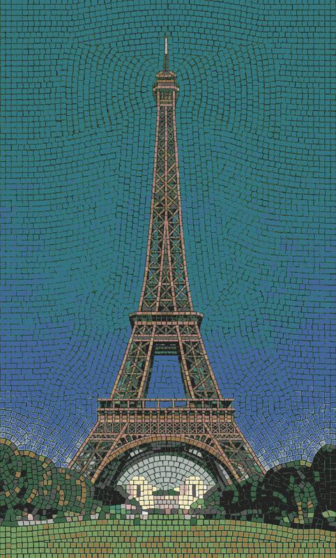 Eiffel Tower Mosaic Art - Classical AI Style