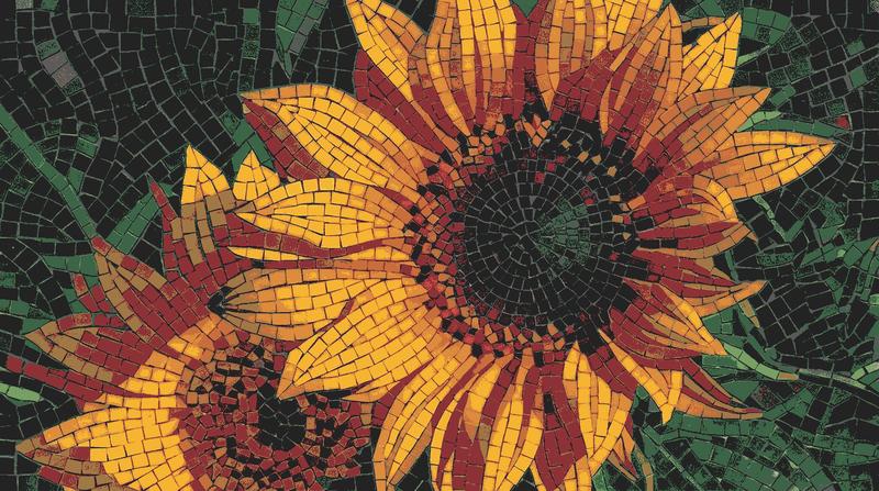 Vibrant Sunflower Mosaic Art - 30x17 cm