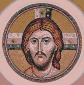 Divine Serenity: Classical Mosaic Portrait of Jesus Christ