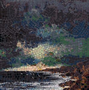 Stormy Coastline Mosaic Art – Dramatic Nature Scene