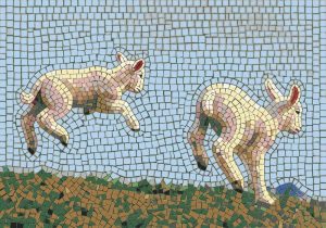 Playful Lambs Mosaic Art – Classic Style