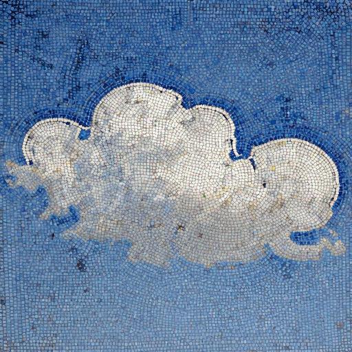 Blue Sky and Cloud Mosaic Art - Opus Tessellatum