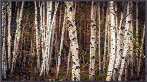 Birch Forest Mosaic Art – Nature Wall Decor