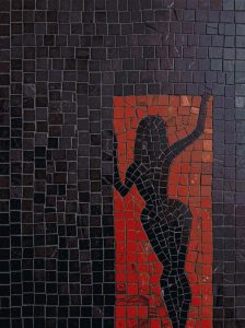 Silhouette in Red – Modern Mosaic Art