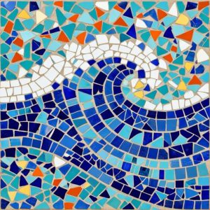 Blue Wave Trencadís Mosaic Art