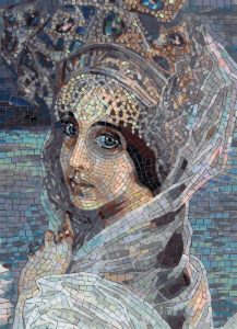 Ethereal Woman Mosaic Portrait – Classical AI Art