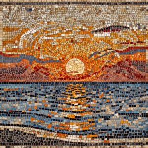 Sunset Over the Sea Mosaic Art – Custom Opus Tessellatum