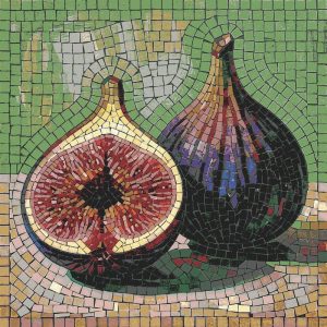 Mosaic Art: Vibrant Figs Still Life