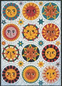 Celestial Suns Mosaic Art – 25×35 cm