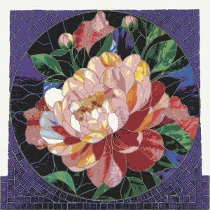 Blooming Peony Mosaic Art – 60×60 cm