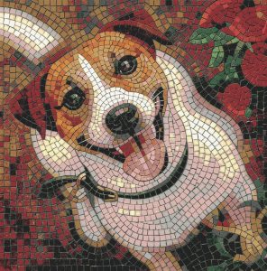 Happy Dog Mosaic Art – 60×60 cm