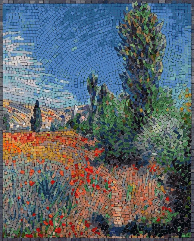 Mediterranean Landscape Mosaic Art