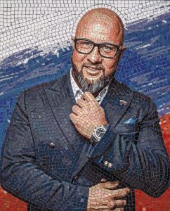 Modern Man Mosaic Portrait – Classic AI Style