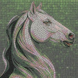 Elegant Horse Profile Mosaic Art – 120×120 cm