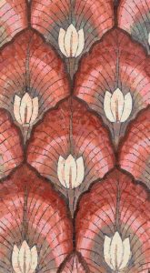 Red Floral Fan Mosaic Art – 60×110 cm