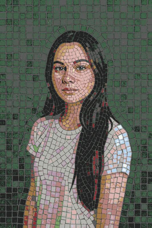 Mosaic Portrait of a Young Woman - 60x90 cm