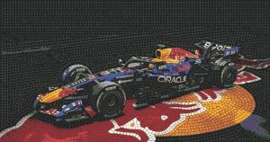 Red Bull Formula 1 Racing Car Mosaic Art