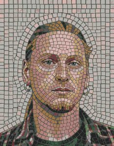 Modern Mosaic Portrait – Contemplative Face