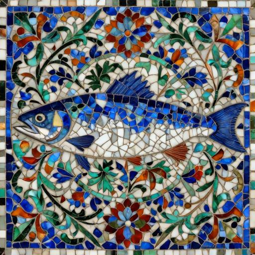 Florentine Mosaic Herring Art - Custom Handmade Piece