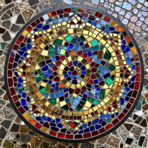 Indian Mandala Mosaic Round Table