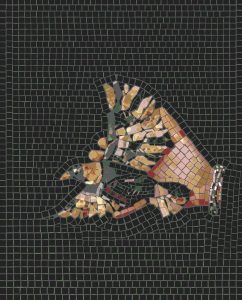 Golden Bird in Hand Mosaic Art
