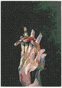 Intertwined Hands Mosaic Art – Spiritual Expression
