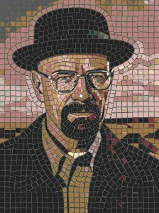 Classic Man in Bowler Hat Mosaic Portrait