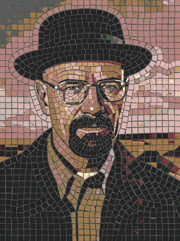 Classic Man in Bowler Hat Mosaic Portrait